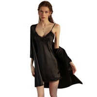 Sweethoney Ensemble de Nuisette et Pyjama Femme Grande Taille, Dentelle Séduction Col en V Profond, Manches Trois-quarts, Style Pur Désir, Pour la Maison