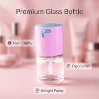 Flacon en verre cylindrique à épaule plate de 30 ml (1 oz) pour fond de teint, personnalisé, rose, dépoli, pour crème