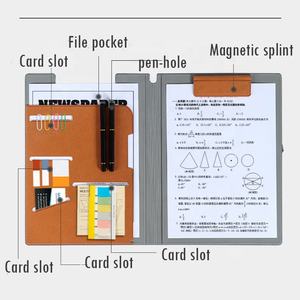 Novo Design Atacado Personalizado Logo Carteira A4 Erasable Whiteboard Organizador Reutilizável Office Supply Presentes Pu Couro Arquivo Pastas - Product Image 5