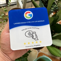 Tarjeta de Visita NFC Programable con Placa Acrílica para Reseñas de Google, Personalizada, Reutilizable, con Chip NFC Inteligente