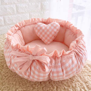 Cama de lujo para mascotas de princesa de alta gama con encaje Donut felpa mascota perro gato cama - Product Image 4