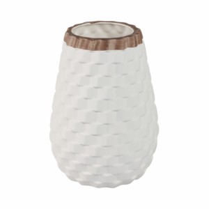 Vaso in ceramica rotondo testurizzato per l'arredamento del soggiorno, vaso in gres per fiori, per la casa, la camera da letto, l'ufficio, da posizionare su un tavolo. - Product Image 4