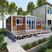 Maison préfabriquée en acier insonorisée de 20 pieds, extensible, deux chambres avec cuisine, villa d'hôtel miniature de luxe