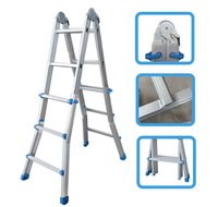 Échelle pliante double face facile à plier, 4, 5, 6 marches, portable, en aluminium, moderne, multifonctionnelle, échelle extensible