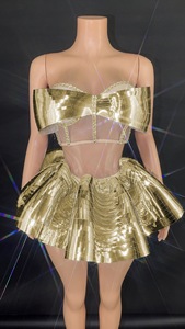 Costume <span class=keywords><strong>de</strong></span> scène pour groupe <span class=keywords><strong>de</strong></span> filles, fille masquée avec paillettes dorées, sens mécanique, robe <span class=keywords><strong>de</strong></span> fête d'anniversaire, robe <span class=keywords><strong>de</strong></span> studio photo, jupe - Product Image 6