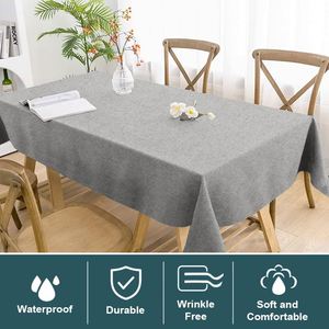 Waterproof Wrinkle Resistant <b>Linen</b> Textured <b>Table</b> <b>Cloths</b> Rectangle Customized - Product Image 2