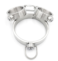 Menottes et entraves de pieds argentées en acier inoxydable pour adultes, avec verrouillage à pression, simples et pratiques, pour jeux de bondage SM homme/femme