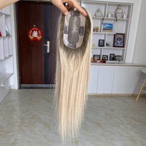 Cabello Humano Virgen Europeo 100% Natural, Color Marrón Balayage, Base Mono 3x5.5, Topper para Mujer con Pérdida de Cabello, Venta al por Mayor de Fábrica - Product Image 6