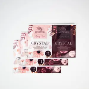 Custom Digital Printed 30g Cosmetic Packaging 2 Packs Rose Jelly Pouch For Foot Soak