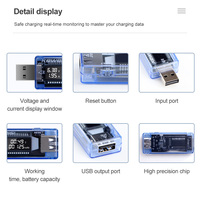 Medidor de Corriente y Voltaje USB QC2.0 3.0, Probador de Capacidad de Cargador, Voltímetro Medidor de Potencia de Cargador USB de 4-20V