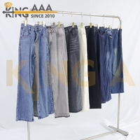 Celana Jeans Wanita High Waist Longgar Model Wide Leg Harga Pabrik Kualitas Tinggi Katun Bekas Pakai Musim Panas Bal Pakaian Bekas 2025
