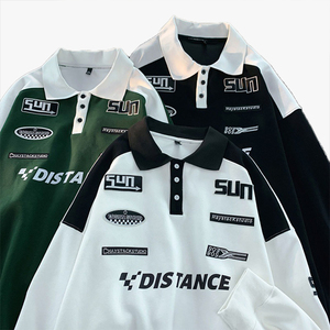 Sudadera Retro de Primavera y Otoño para Hombre, Camiseta Polo de Marca Moderna, Manga Larga, Estilo Japonés, Chaqueta de Carreras con Solapa - Product Image 4