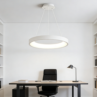 Lustre LED pour salon, design créatif circulaire, style postmoderne, simple, luminaire pour salle à manger, chambre à coucher, luminaires nordiques, taille moyenne