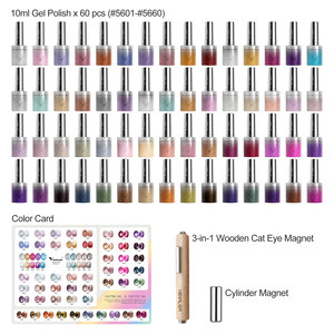 VENALISA 10ml 60PCS Kit de vernis à ongles gel effet œil de chat professionnel pour salon de manucure, kits de vernis à ongles gel UV OEM avec aimant - Product Image 3