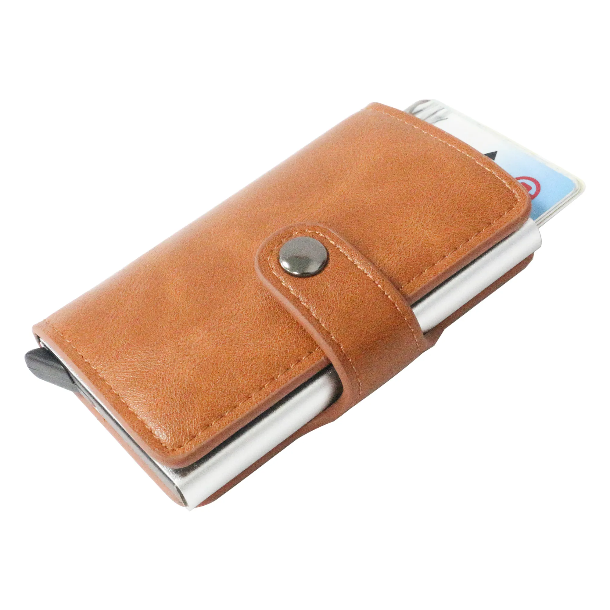 Leather Id Card Holder Rfid Leather Pop Up Credit Card Holder Wallet Aluminum Pop Up Leather Card Holder