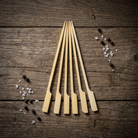 Brochettes jetables en bambou pour barbecue – Ensemble d'outils de camping et de barbecue d'extérieur avec logo personnalisé, plus de 12 pièces, faciles à nettoyer et soudées