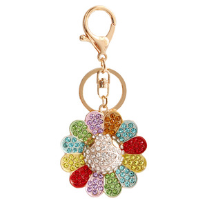 Nouvelle Tendance 2025 : Porte-clés Tournesol Scintillant Style Murakami avec Strass, Breloque de Sac, Accessoire de Mode Multicolore – Vente en Gros - Product Image 6
