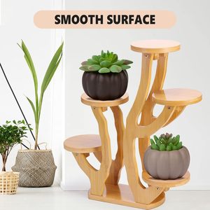 Wooden Multi Tier Plant Stand Modern <b>Desktop</b> Succulent Pot Rack For Balcony Windowsill Display <b>Shelves</b> - Product Image 2
