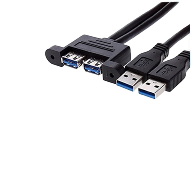 2 Port True USB 3.0 Male to Female M/F Extension DATA Charger Harness Cable