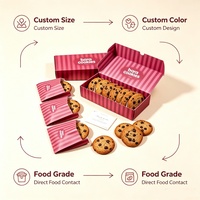 Caja de Galletas con Rayas Rosas y Logotipo Personalizado, Caja de Embalaje para Galletas con Chispas de Chocolate de Grado Alimenticio, Bolsas de Papel para Regalo de Galletas