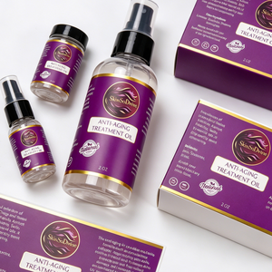 Etiqueta Cosmética Larga Personalizada de Color Morado, Adhesivo de Alta Resistencia, Impermeable, para Botellas de Maquillaje, Impresión de Logotipo de Marca Privada - Product Image 2