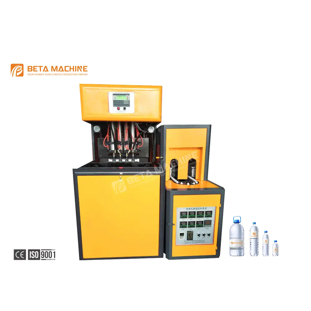 Máquina semiautomática de fabricación de botellas de plástico PET, máquina sopladora de botellas de 4 cavidades