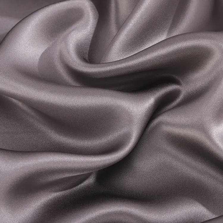 अंधेरे ग्रे रंग सादा रंगे रेशम कपड़े 16mm के लिए 19mm 100% रेशम charmeuse रेशम खिंचाव साटन पोशाक