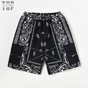 Pantalones Cortos de Moda OEM con Estampado DGT Personalizado, Ropa Urbana de Verano, Pantalones Cortos con Estampado Paisley para Hombre - Product Image 1