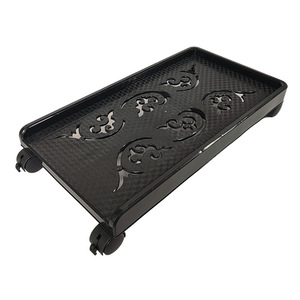 Desktop Computer Rack Bracket Universal Height Adjustable Shelf Movable Base For Desk Neatening Storage Rectangle Black - Product Image 4