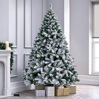 Arbre de Noël artificiel floqué blanc en PVC, 1,2m-2,4m, base métallique, pour décoration intérieure/extérieure, événements et fêtes, vente en gros