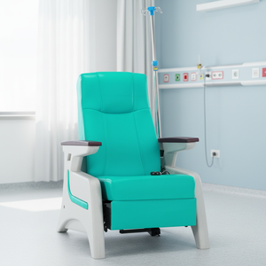 Silla de <span class=keywords><strong>Transfusión</strong></span> Médica Cómoda para Pacientes de Hospital MT, Reposabrazos de Madera, Soporte Intravenoso Resistente, Silla de Infusión para Sala de Espera Médica - Product Image 1