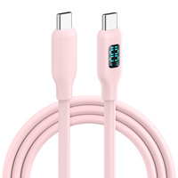 Kabel Usb silikon penjualan laris pabrik Kabel USB C 3A Usb pengisian cepat c Kabel PD protokol 60W 100w Kabel Data tampilan Led