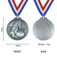 Médailles de football personnalisées en gros pour les événements sportifs, promotion, souvenir, jeux de football américain, médaille en métal pour l'école, médailles de football