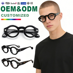 <span class=keywords><strong>Gafas</strong></span> de montura gruesa Vintage con patrón de diamante único, <span class=keywords><strong>gafas</strong></span> ópticas de acetato de diseño sólido a la moda para hombres y mujeres - Product Image 1