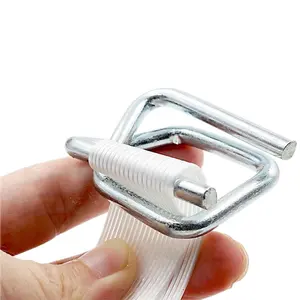 19 mm * 4,0 mm Galvanisiertes Metall Stahldraht Kreuzband Schnurband Schnallen Schnallen für Verbundfaser-Band manuell verpacken