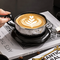 Tasse à café vintage, sensation haut de gamme, ensemble tasse et soucoupe en céramique transformée au four, style niche