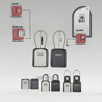Mini étanche Code câble serrure boîte en alliage d'aluminium clés de sécurité clé d'urgence hôtel utilisé stockage casier mural cadenas stockage sûr