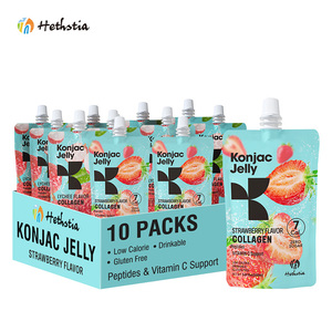 Naturel Sain Consommation Directe Zéro Gras Sans Sucre Faible en Gras Faible IG Sans Allergène Végétalien Gelée de Konjac à <span class=keywords><strong>la</strong></span> Fraise - Product Image 1