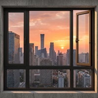 Ventanas Abatibles Horizontales FRPU de Alta Eficiencia Energética con Vidrio Templado para Edificios Residenciales Modernos