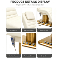 Table de massage et de soin des cils de luxe avec base dorée, idéale pour les cliniques de beauté et les spas – Vente en gros usine