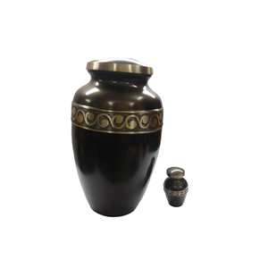 Urne de crémation en laiton bande gravée urne de cendres humaines fabriquée à la main meilleure qualité nouveau Design urne de cendres souvenir métallique vente chaude - Product Image 3