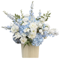 Boule de fleurs artificielles en soie blanche et multicolore, arrangement de centre de table pour mariage, Noël et décoration de remise de diplôme