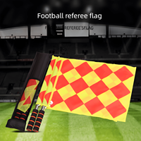 Drapeau d'arbitre de football à main en polyester imperméable d'usine avec poignée en mousse pour accessoires de match de football