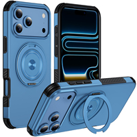 Étui de téléphone portable OEM/ODM 2 en 1 TPU+PC pour iPhone 18 Pro/18 Pro Max, coque antichoc magnétique avec béquille rotative à 360°