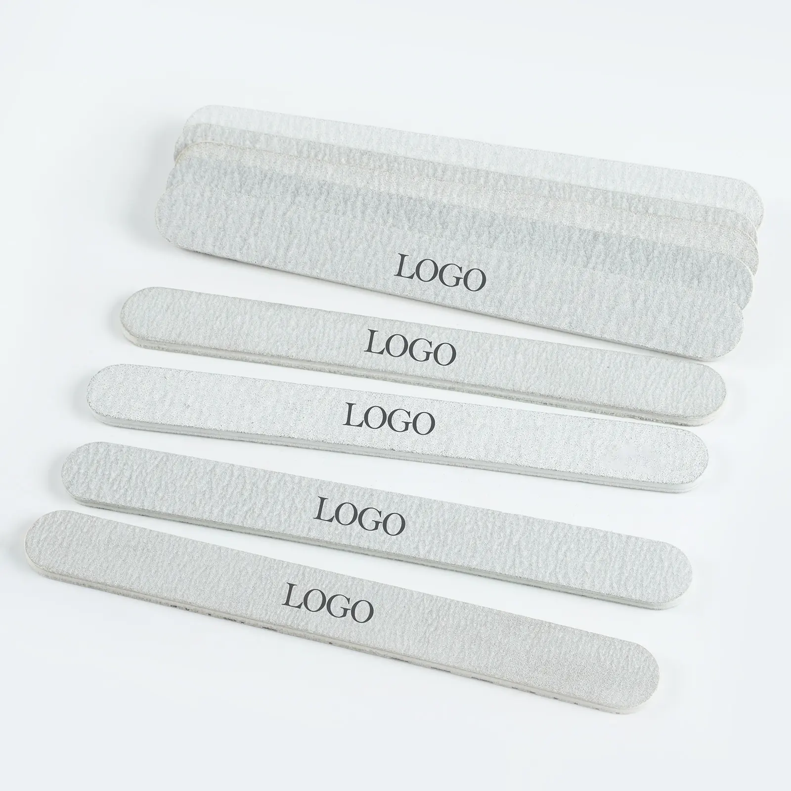 Double Side Nail File Custom Logo 80 100 180 Grit Emery Board Plastic Zebra Nail File Wholesale Nail Supplier Private Label