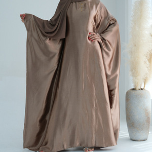 Women Satin <b>Abaya</b> Batwing Sleeve Modest Long Dress Anti Wrinkle Breathable Islamic Apparel for Daily <b>Prayer</b> Party - Product Image 1
