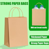 Personalisierte Klassische Kraftpapiertüten mit Eigenem Logo, Bandhenkeln, Recycelbare Mitnahmetüten für Kleinunternehmen, Einkauf und Geschenke