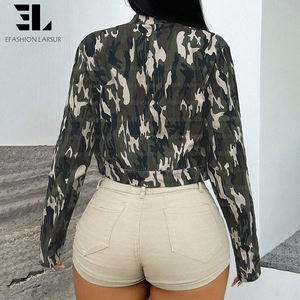 سترة بومبر نسائية مموهة مخصصة من مصنع لارسور، سترة قصيرة بسحاب للدراجات النارية والسباقات - Product Image 4