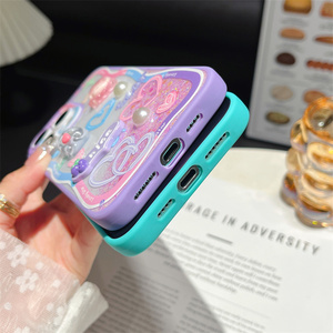 Para <span class=keywords><strong>Samsung</strong></span> <span class=keywords><strong>Galaxy</strong></span> S24 FE/A35/A55/S24 Ultra dibujos animados brillo 3D flor perla oso niñas mariposa 2 en 1 funda para teléfono móvil - Product Image 6