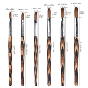 แปรงอะคริลิคสำหรับทำเล็บขนโคเลนสกี้แท้ 100% ด้ามไม้ ขนาด 6 # -16 #   เครื่องมือแกะสลักคริสตัลสำหรับตกแต่งเล็บ พร้อมโลโก้สั่งทำสำหรับร้านเสริมสวย - Product Image 3